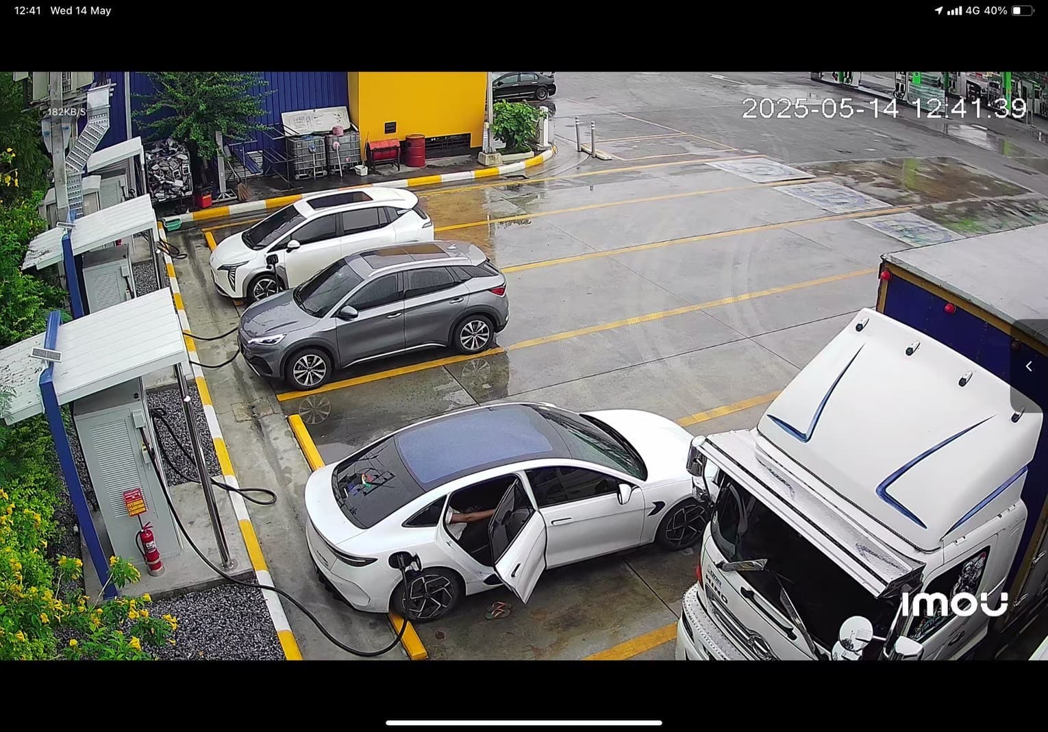 An EV charging at the Bangchak Lat Krabang station