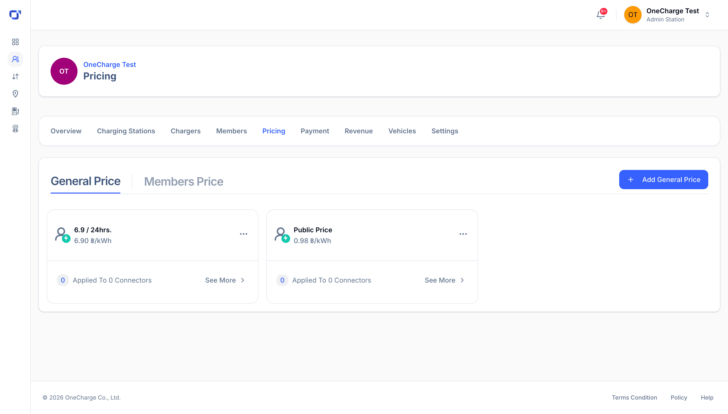Pricing tab with new price group added